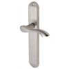Algarve Long Shaped Lever Satin Nickel Latch Door Handles