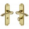 Algarve Small Shaped Lever Polished Brass Bathroom Door Handles