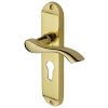 Algarve Small Shaped Lever Pol Brass 48mm Euro Cylinder Door Handles