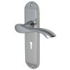 Algarve Small Shaped Lever Polished Chrome Keyhole Door Handles