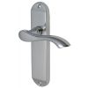 Algarve Small Shaped Lever Polished Chrome Latch Door Handles