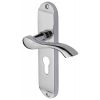 Algarve Small Shaped Lever Polished Chrome 48mm Euro Door Handles