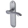 Algarve Small Shaped Lever Satin Chrome Latch Door Handles