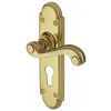 Adam Scroll Lever Polished Brass 48mm Euro Cylinder Door Handles
