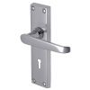 Victoria Straight Lever Polished Chrome Keyhole Door Handles