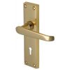 Victoria Straight Lever Polished Brass Keyhole Door Handles