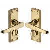 Victoria Straight Lever Polished Brass Privacy Lock Door Handles