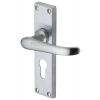 Windsor Straight Lever Satin Chrome 48mm Euro Cylinder Door Handles