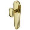 Charlston Art Deco Style Polished Brass Door Knob on Latch Plate Set