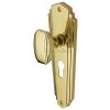 Charlston Art Deco Style Pol Brass 48mm Euro Cylinder Door Knob Set