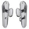 Charlston Art Deco Style Polished Chrome Bathroom Door Knob Set
