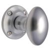 Satin Chrome Derby Oval Mortice Door Knob Set 62x35mm