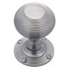 Satin Chrome Reeded Mortice Door Knob Set 55mm