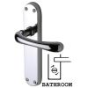 Donna Polished Chrome Shaped Lever Bathroom Door Handles
