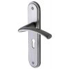 Tosca Satin Chrome Curved Lever Keyhole Door Handles
