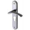 Tosca Satin Chrome Curved Lever 48mm Euro Cylinder Door Handles
