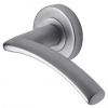 Tosca Satin Chrome Curved Lever on Rose Set