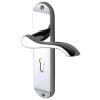 Aurora Polished Chrome Scroll Lever Keyhole Door Handles
