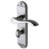 Aurora Satin Chrome Scroll Lever Bathroom Door Handles