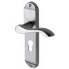 Aurora Satin Chrome Scroll Lever 48mm Euro Cylinder Door Handles