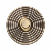 Heritage RR1186 Antique Brass Reeded Bell Push 53mm