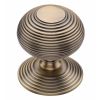 Heritage RR906 Antique Brass 76mm Reeded Centre Door Knob