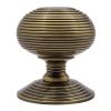 Heritage RR906 Antique Brass 76mm Reeded Centre Door Knob