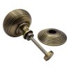 Heritage RR906 Antique Brass 76mm Reeded Centre Door Knob
