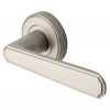 Satin Nickel Century Lever On Rose Door Handles