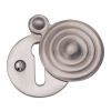 Satin Nickel Reeded Covered Escutcheon 33mm