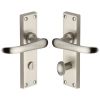 Heritage V730 Satin Nickel Windsor Bathroom Door Handles