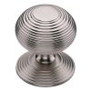Heritage RR906 Satin Nickel 76mm Reeded Centre Door Knob