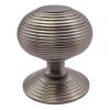 Heritage RR906 Satin Nickel 76mm Reeded Centre Door Knob