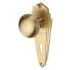 Heritage BR1800 Satin Brass Broadway Knob on Lock Plate