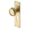 Heritage BAL8548 Satin Brass Balmoral Knob on Euro Plate