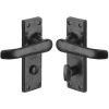 Tudor Windsor Black Antique Iron Straight Lever Bathroom Door Handles