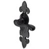 Tudor Fleur de Lys Black Antique Iron Scroll Lever Latch Door Handles