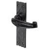 Tudor Wellington Black Antique Iron Latch Door Handles