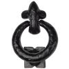 Black Antique Iron Tudor Ring Front Door Knocker 127mm