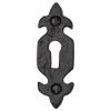 Black Antique Iron Tudor Fleur de Lys Keyhole Cover 79x28mm