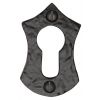 Black Antique Iron Tudor Decorative Euro Cylinder Cover Plate 60mm