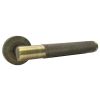 Bari Knurled Lever on Rose Antique Brass Door Handles