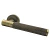 Bari Knurled Lever on Rose Antique Brass Door Handles