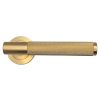 Bari Knurled Lever on Rose Satin Brass Door Handles