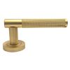 Bari Knurled Lever on Rose Satin Brass Door Handles