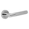 Bari Knurled Lever on Rose Polished Chrome Door Handles