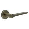 Geo Tapered Lever on Rose Antique Brass Door Handles