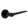 Geo Tapered Lever on Rose Matt Black Door Handles