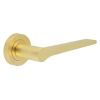 Geo Tapered Lever on Rose Satin Brass Door Handles