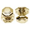 Polished Brass Octagonal Mortice Door Knobs in Pairs